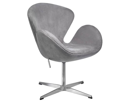 Кресло SWAN STYLE CHAIR серый, искусственная замша