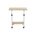 Стол многофункциональный на колесах, 60x40 см, «РОЛЛ», 2 ножки, регул.высота, мдф, металл, св. дерево, белый