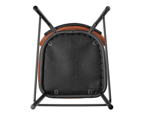 Стул полубарный Lucas 2 терракотовый шенилл с чёрными ножками