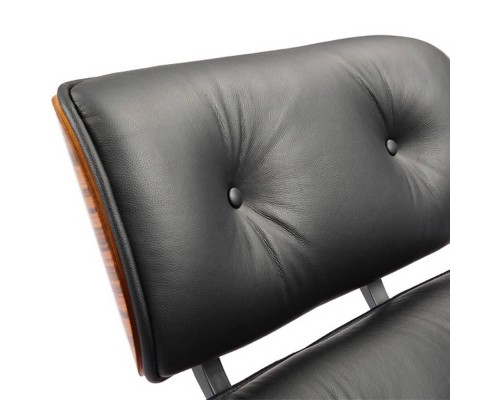 Кресло EAMES LOUNGE CHAIR и оттоманка EAMES LOUNGE CHAIR чёрные