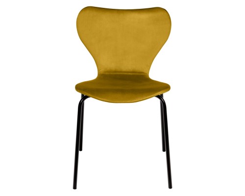 Комплект из 2-х стульев Seven Style горчичный велюр с чёрными ножками