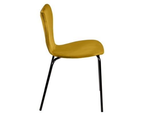 Комплект из 2-х стульев Seven Style горчичный велюр с чёрными ножками