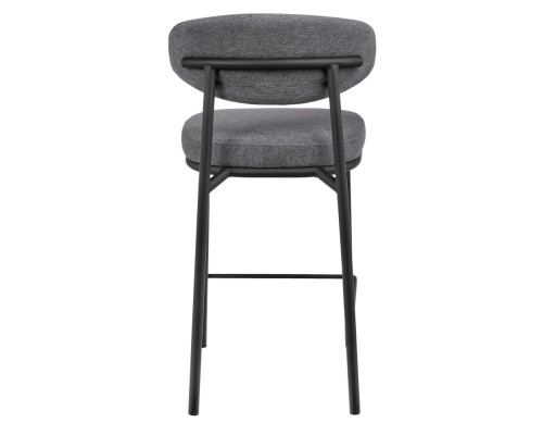 Стул полубарный Lucas 2 серый шенилл с чёрными ножками