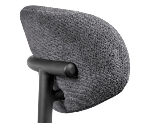 Стул полубарный Lucas 2 серый шенилл с чёрными ножками