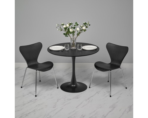 Комплект из 4-х стульев Seven Style чёрный с хромированными ножками