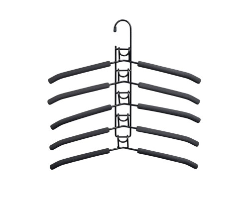 Вешалка-трансформер для одежды 5 в 1, 38x40, «ГИНГО», металл, пена, чёрная