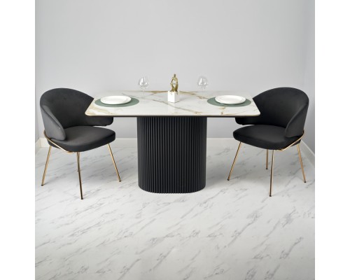 Стол Festa 140x85x77см, керамогранит Calacatte gold