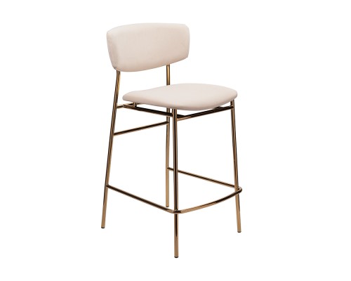 Стул полубарный Elle кремовый с золотыми ножками
