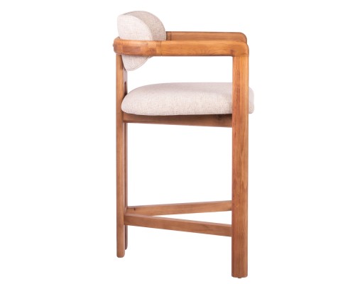 Стул полубарный Rich рогожка латте с ножками цвета орех