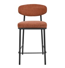 Стул полубарный Lucas 2 терракотовый шенилл с чёрными ножками