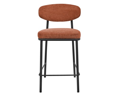 Стул полубарный Lucas 2 терракотовый шенилл с чёрными ножками