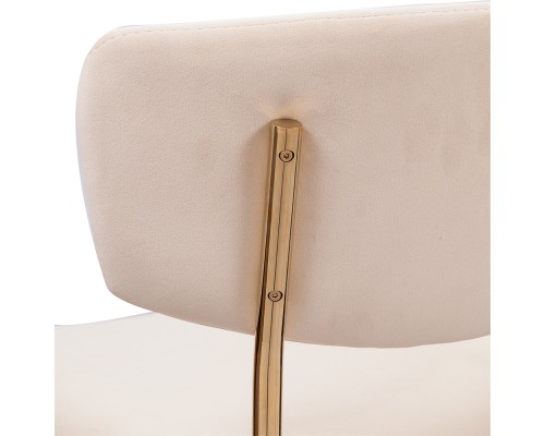 Стул полубарный Elle кремовый с золотыми ножками