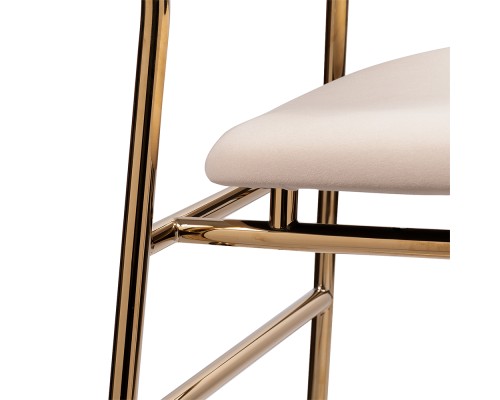 Стул полубарный Elle кремовый с золотыми ножками