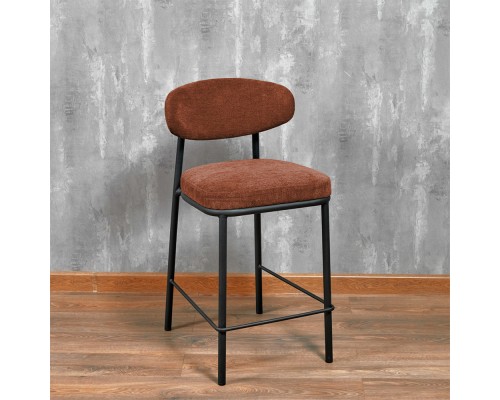 Стул полубарный Lucas 2 терракотовый шенилл с чёрными ножками