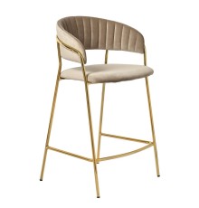 Стул полубарный Turin латте с золотыми ножками