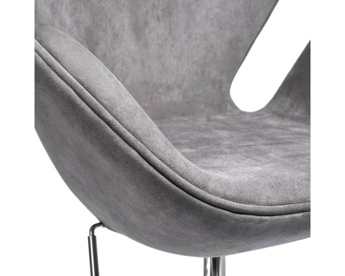 Кресло SWAN STYLE CHAIR серый, искусственная замша