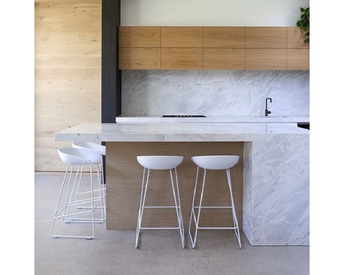 Стул полубарный Neo белый с белыми ножками