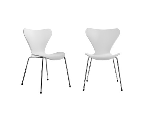 Комплект из 2-х стульев Seven Style белый с хромированными ножками