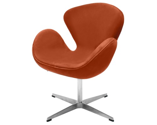 Кресло SWAN STYLE CHAIR терракотовый, искусственная замша