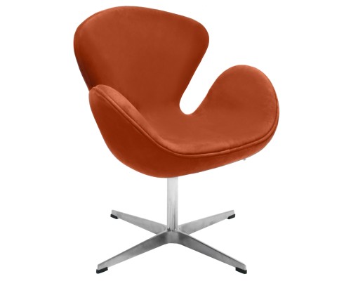 Кресло SWAN STYLE CHAIR терракотовый, искусственная замша