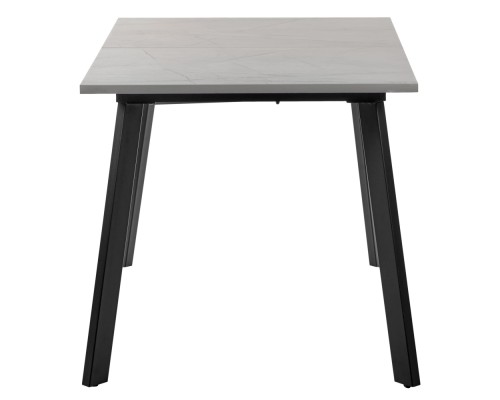 Стол Dublin раскладной 120-160х80х75 серый мрамор с чёрными ножками