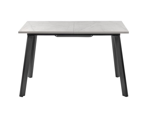 Стол Dublin раскладной 120-160х80х75 серый мрамор с чёрными ножками