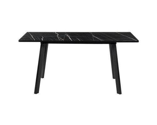 Стол Dublin раскладной 120-160х80х75 чёрный мрамор с чёрными ножками