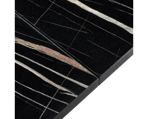 Стол Dublin раскладной 120-160х80х75 чёрный мрамор с чёрными ножками