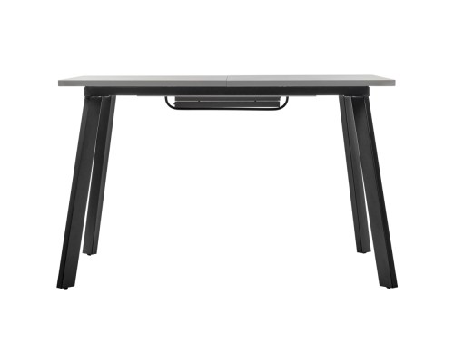 Стол Dublin раскладной 120-160х80х75 серый мрамор с чёрными ножками