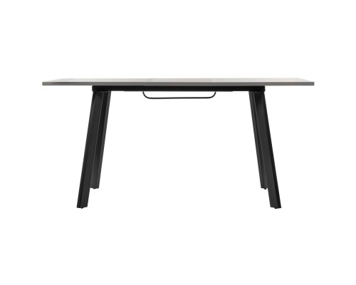 Стол Dublin раскладной 120-160х80х75 серый мрамор с чёрными ножками