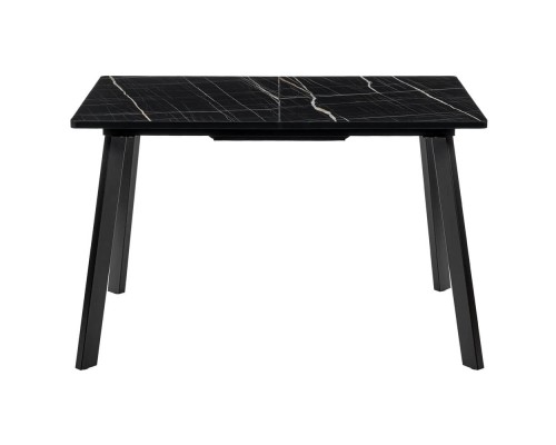 Стол Dublin раскладной 120-160х80х75 чёрный мрамор с чёрными ножками