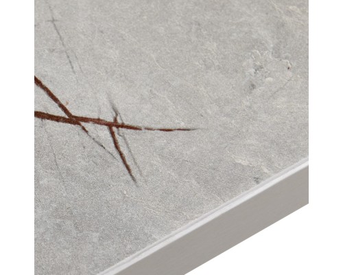 Стол Dublin раскладной 120-160х80х75 серый мрамор с чёрными ножками