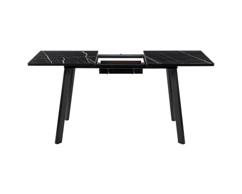 Стол Dublin раскладной 120-160х80х75 чёрный мрамор с чёрными ножками
