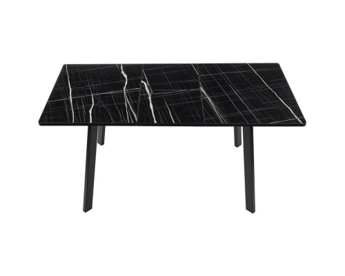 Стол Dublin раскладной 120-160х80х75 чёрный мрамор с чёрными ножками