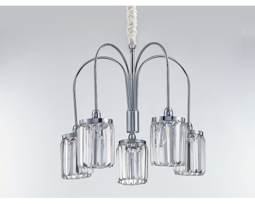 Люстра подвесная Newport 4505/C chrome RENATA E14 5*40W хром