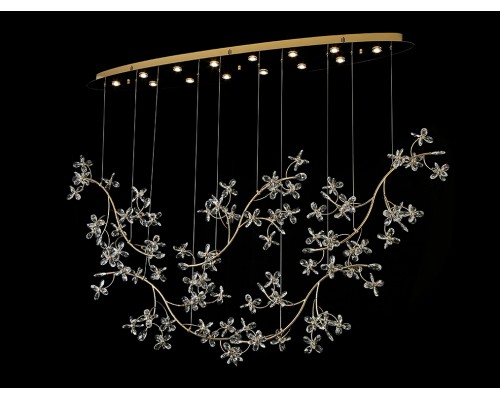 Люстра подвесная Newport 8330/140 С oval TAISIA GU4 14*5W золото