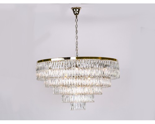 Люстра подвесная Newport 10129+17/C gold ELIZABETH Е14 26*40W золото шампань
