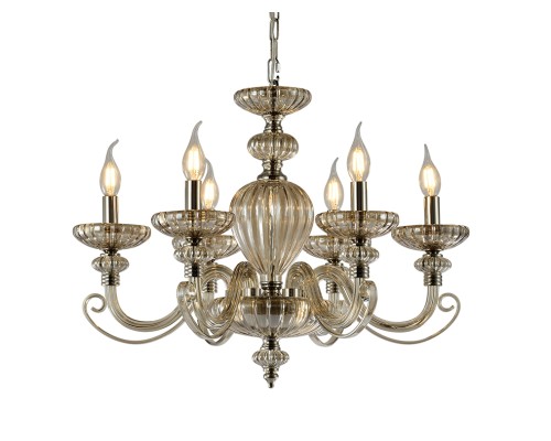 Люстра подвесная Newport 12806/C cognac Е14 6*40W никель