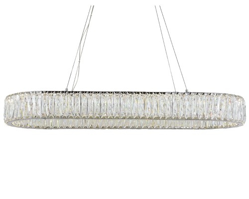 Люстра подвесная светодиодная Newport 8240N/90 oval CRYSTAL LED 50W 4620Lm 3100-4000K хром