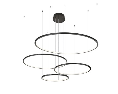 Люстра подвесная светодиодная Newport 15104N/S black glossy LOREN LED 105W 10000Lm 3100-4000К черный никель