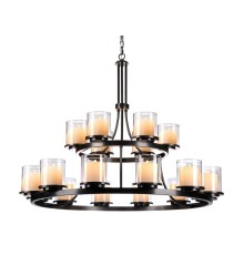 Люстра подвесная Newport 35012+6/С ALBA E14 18*40W черный+золото