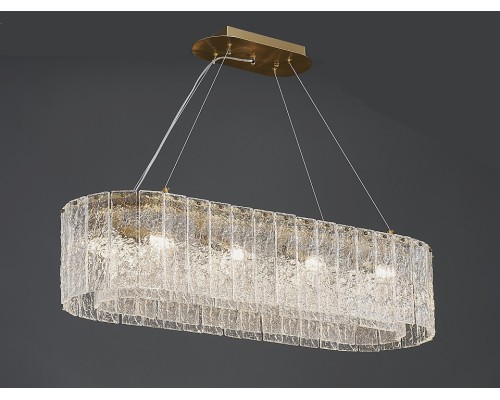 Люстра подвесная Newport 10820/90 brass oval BEATRICE Е14 12*40W матовая латунь