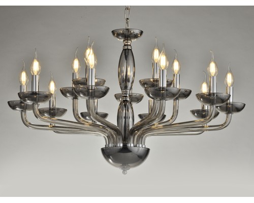 Люстра подвесная Newport 12615/C smoke ANITA Е14 15*40W никель