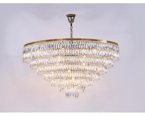 Люстра подвесная Newport 10129+37/C gold ELIZABETH Е14 46*40W золото шампань