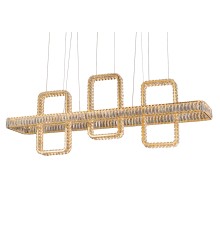 Люстра подвесная светодиодная Newport 8233+1/S gold NEW CRYSTAL 2 LED 103W золото