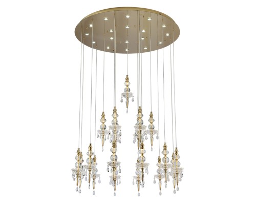 Люстра подвесная Newport 8360/1000 gold STELLA GU4+ LED 18*5W+19*2W *3000K 11520Lm золото