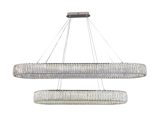 Потолочная чашка Newport 8240 L35*12*H4 90+140 oval chrome CRYSTAL хром