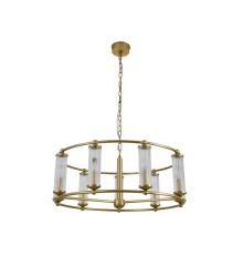 Люстра подвесная Newport 3729/C brass ERICA E14 9*25W латунь