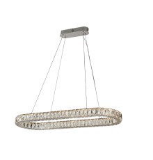 Люстра подвесная светодиодная Newport 8580/90 C oval chrome KRISTA LED 2*50W 3100-4000K 5000Lm хром