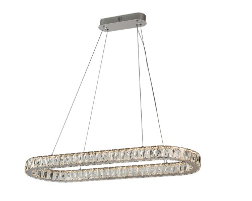 Люстра подвесная светодиодная Newport 8580/90 C oval chrome KRISTA LED 2*50W 3100-4000K 5000Lm хром